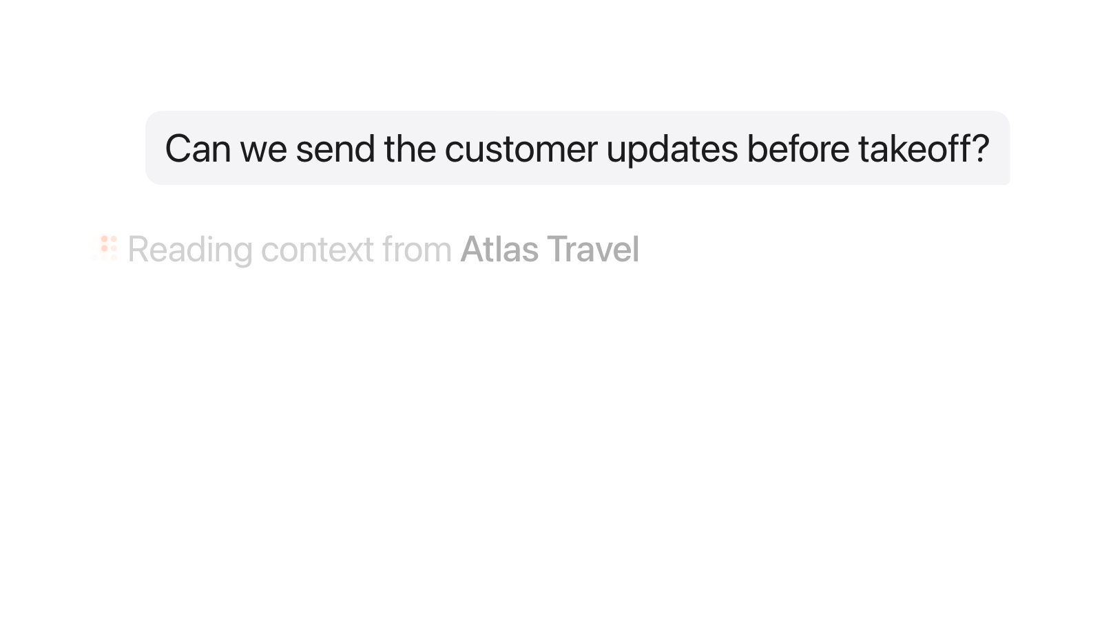 Agent reading approved context from Atlas Travel